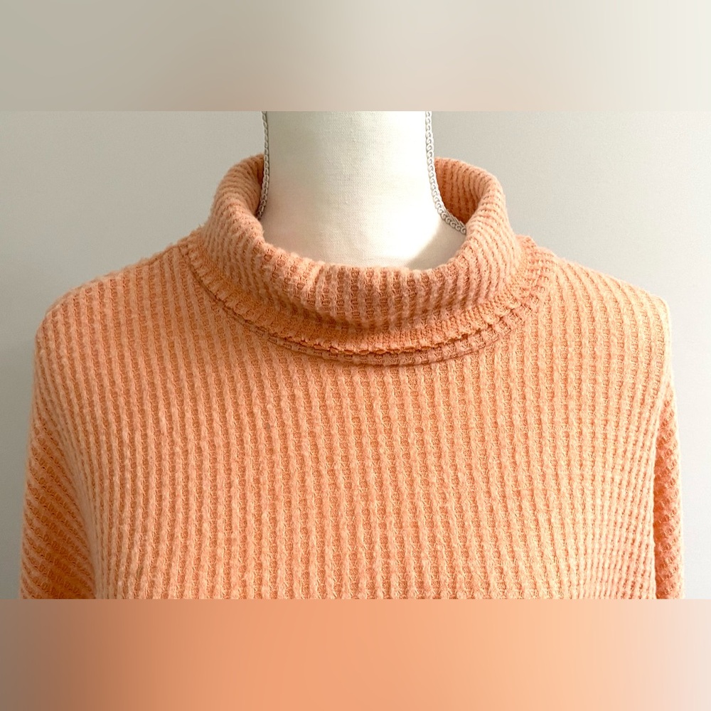 Wild Fable Womens XL Solid Orange Waffle Knit Crop Top Boho Y2K Streetwear - Picture 2 of 15